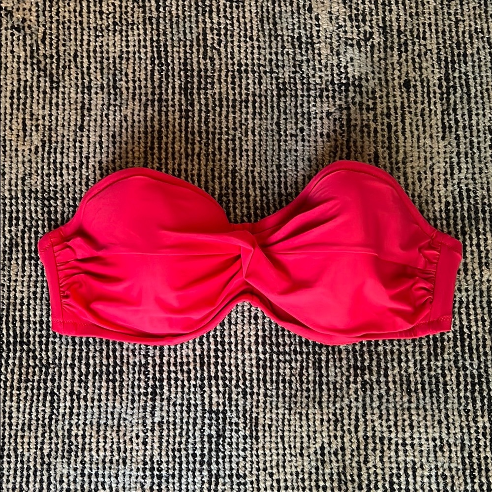 Women's JCrew Red Strapless Bikini Top
